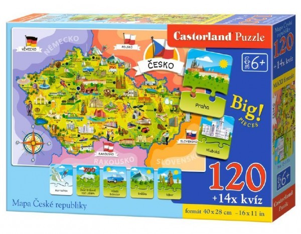 Castorland Puzzle Mapa České republiky 120 dílků